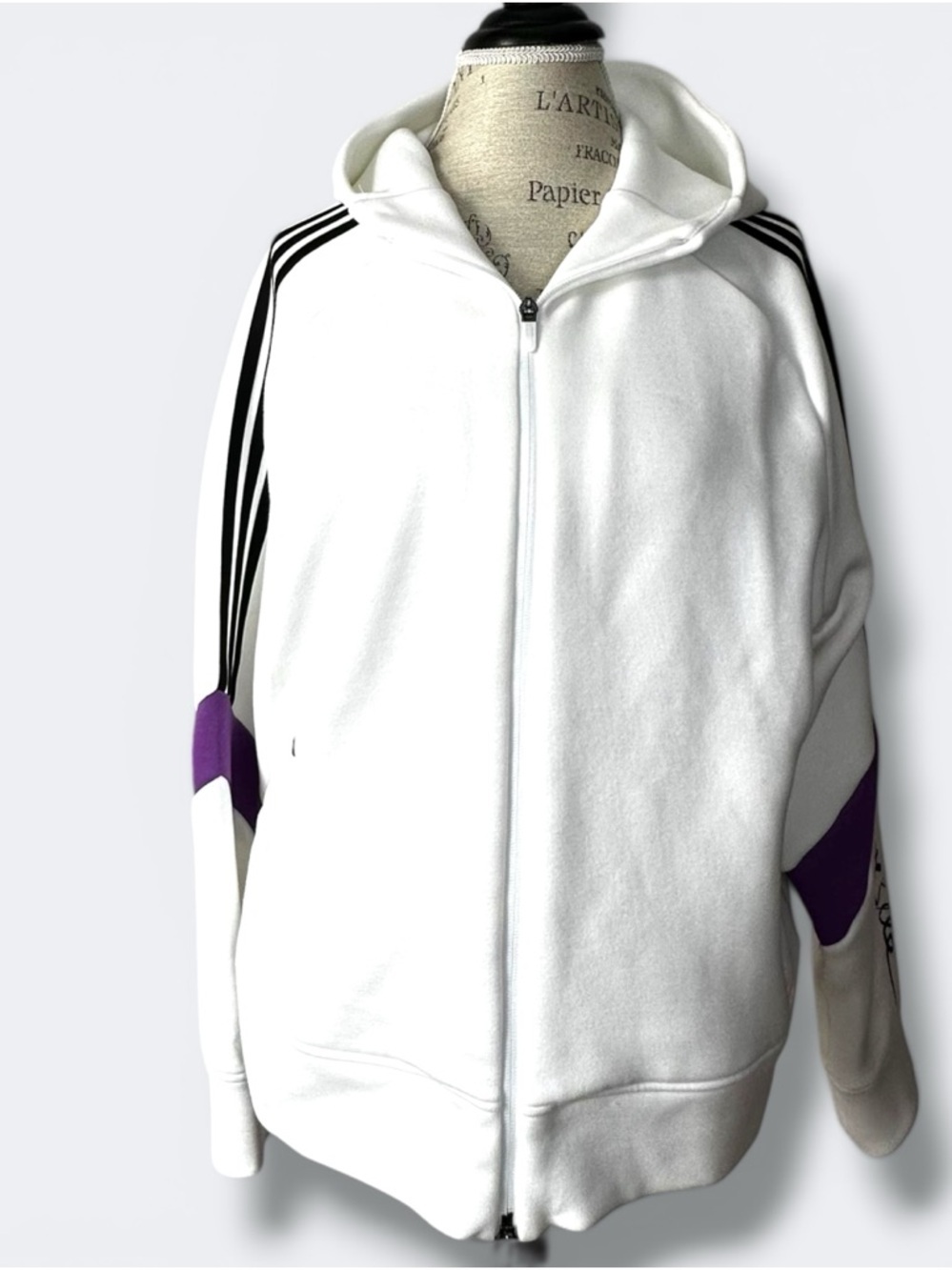 NWOT adidas x JAY3LLE Knit Golf Full Zip Hoodie White Purple Johan Lindeberg L - Picture 8 of 14